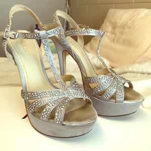 Silver bling Aldo high heels